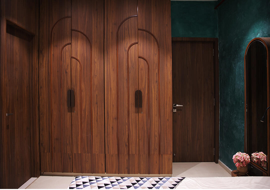 Wooden full height wardrobe